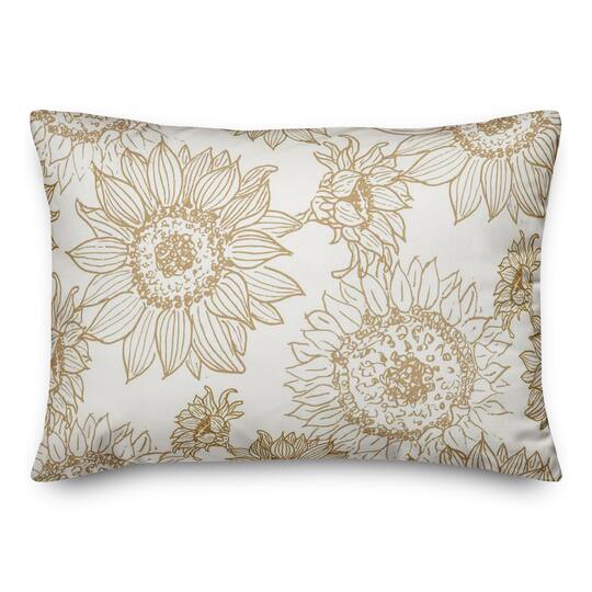 Large Sunflower Head Throw Pillow